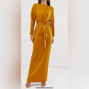 Wrap Mustard Dress